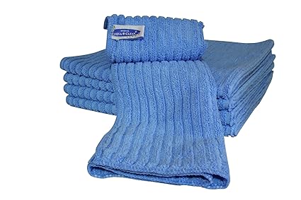 Aqua Clean Microfaser Bodentuch mit Hochtief Struktur 5er Set (blau)