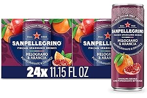 Sanpellegrino Italian Sparkling Drink Melograno And Arancia, Sparkling Orange And Pomegranate Beverage, 24 Pack Of Cans