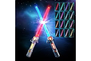 Skirfy Light Saber, 2 PCS Lights Sabers for Kids with FX Sound & 16 Colors, 2 In1 LED Light Saber Sword, Retractable Lightsab