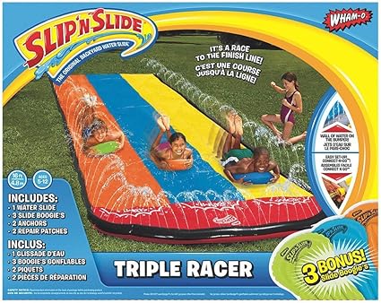 Amazon Com Slip N Slide Triple Racer With Slide Boogie Board