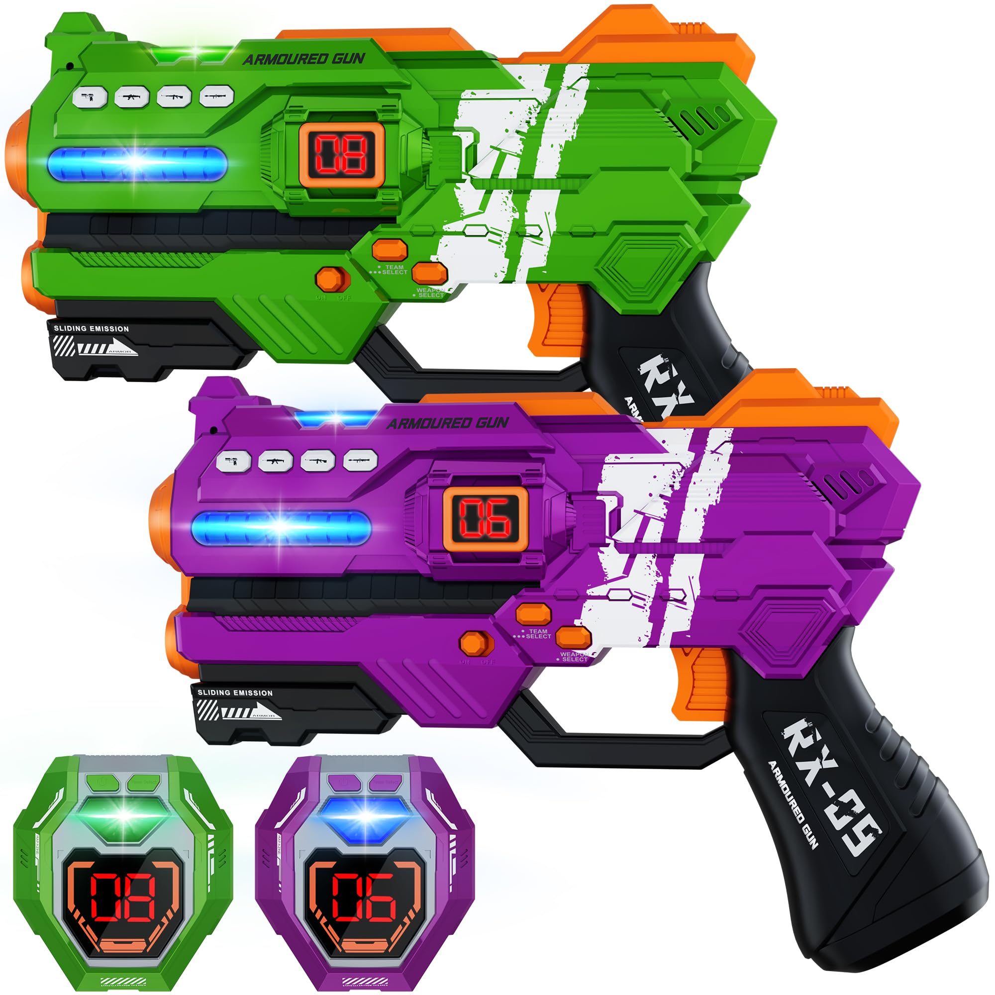 Laser Tag Guns Set of 2 Laser Tag with Digital LED Score Display Vests for Teens, Family and Adults Fun,Birthday Gift Toys for Kids Ages 6 7 8 9 10 11 12+Year Old Boy & Girls