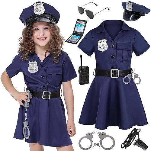 Skirfy Costue De Police Pour Enfants, Costue D'Halloween, Costue De