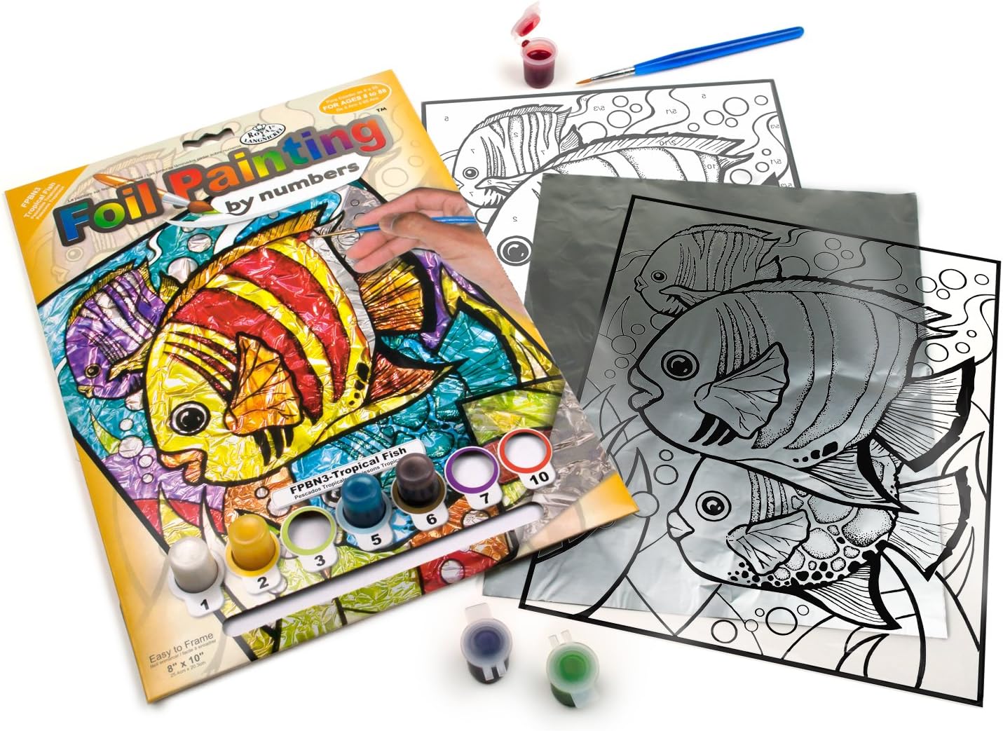 Royal & Langnickel Foil Paint by Number Tropical Fish Designed Painting Set