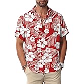 KYKU Hawaiian Shirt for Men: Beach Vacation Summer Short Sleeve Button Down Mens Shirts Casual Stylish