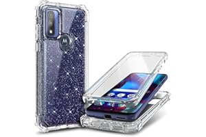 NZND Designed for Motorola Moto G Pure Case, Moto G Play 2023 /Power 2022 with [Built-in Screen Protector], Full-Body Protective Shockproof Bumper Glossy Stylish Case (Crystal Glitter Gem)