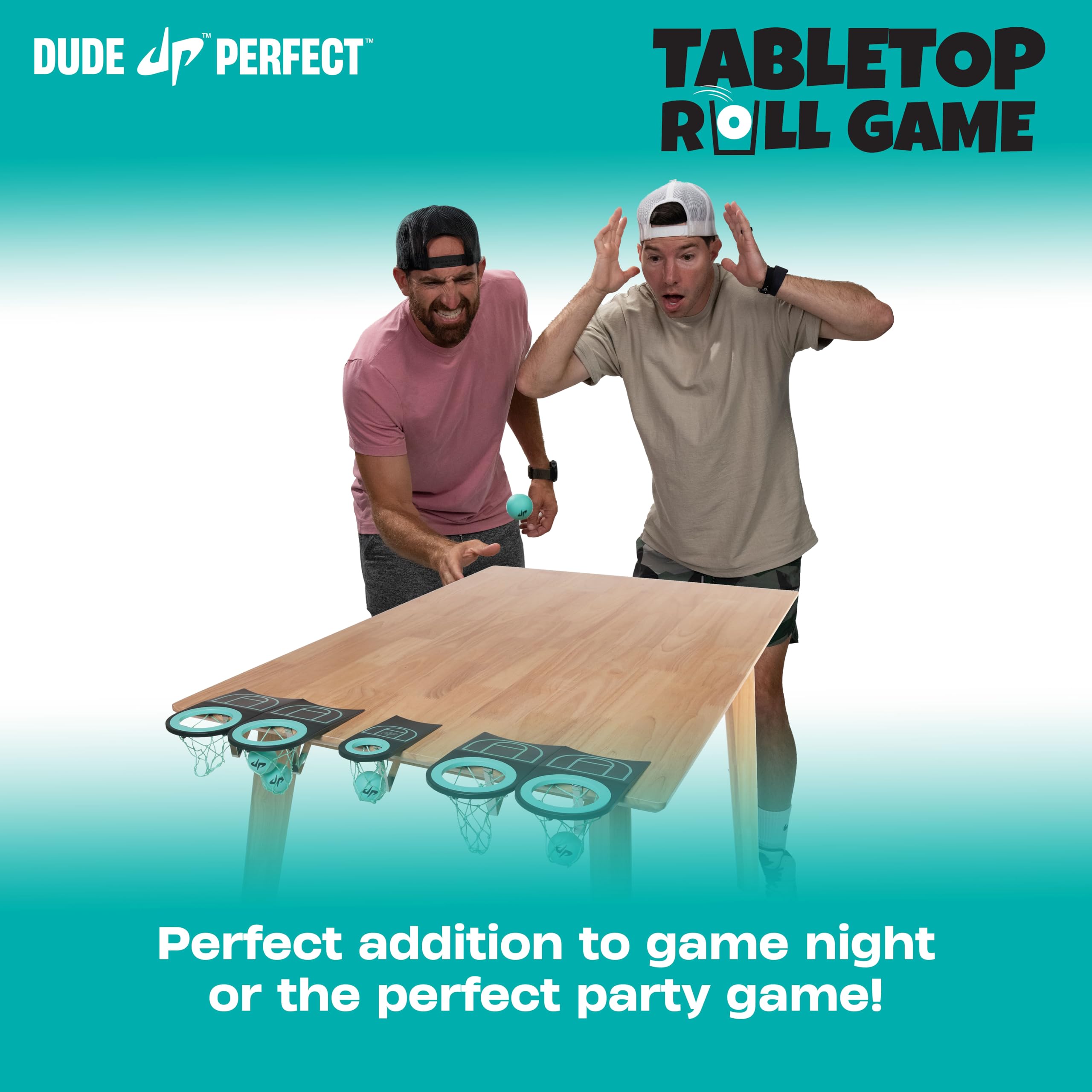 Dude Perfect Tabletop Roll, a Target Toss Game, for Kids and Adults, Great for Family and Friend Game Night, Perfect for a Gift and Parties, Ages 6+