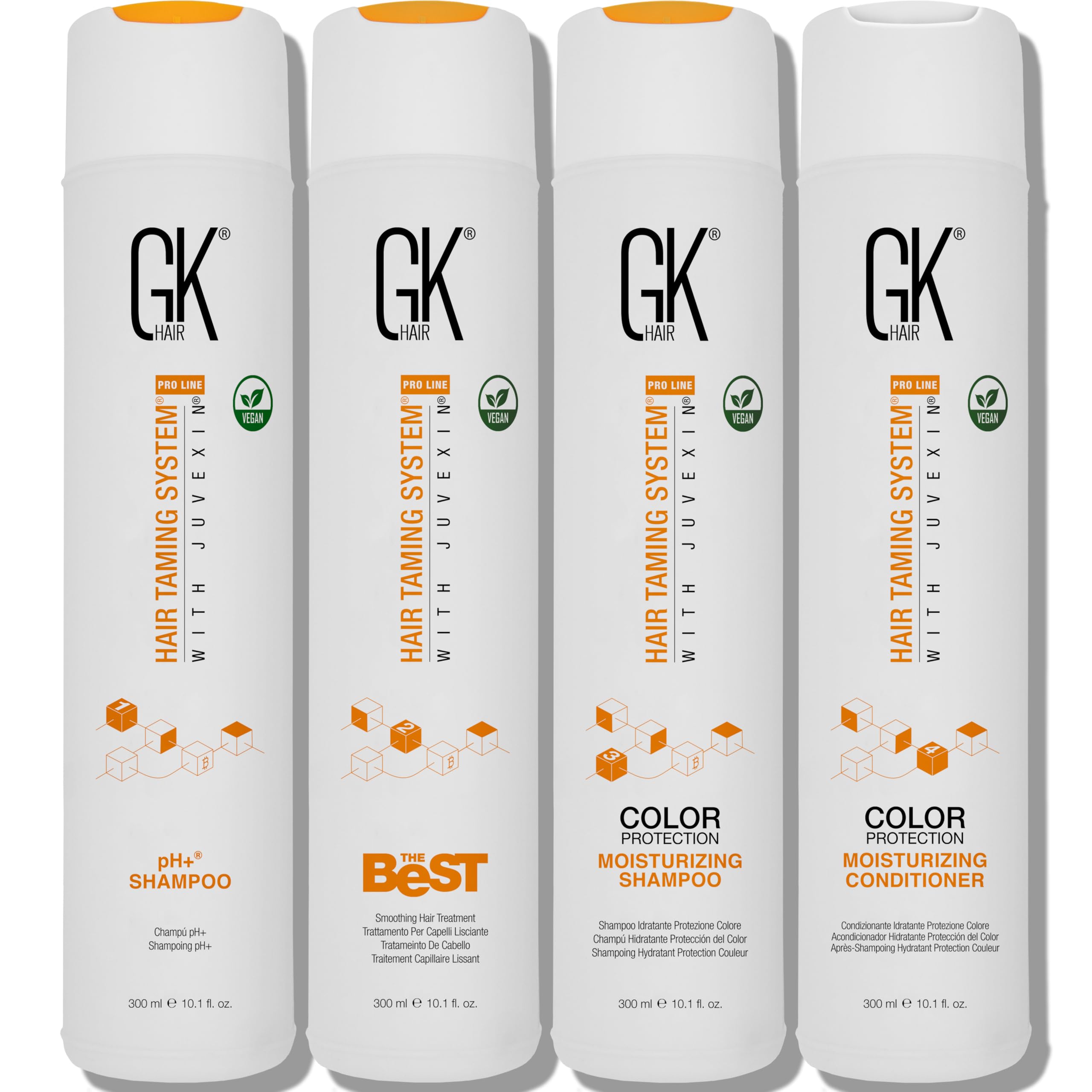 GK HAIR Global Keratin The Best Kit (10.1 Fl Oz/300ml) Smoothing Keratin Hair Treatment Professional Brazilian Complex Blowout Straightening For Silky Smooth & Frizz Free Hair