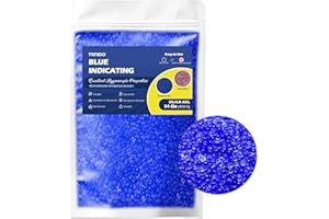 TRINIDa Blue Silica Desiccant Beads 400G, Indicating Silica Gel Bead Drying Silica Beads Reusable Silica Gel Desiccant Dehumidifier for Camera, Electronic, Books, Documents, Clothes, Painting, Jewelry