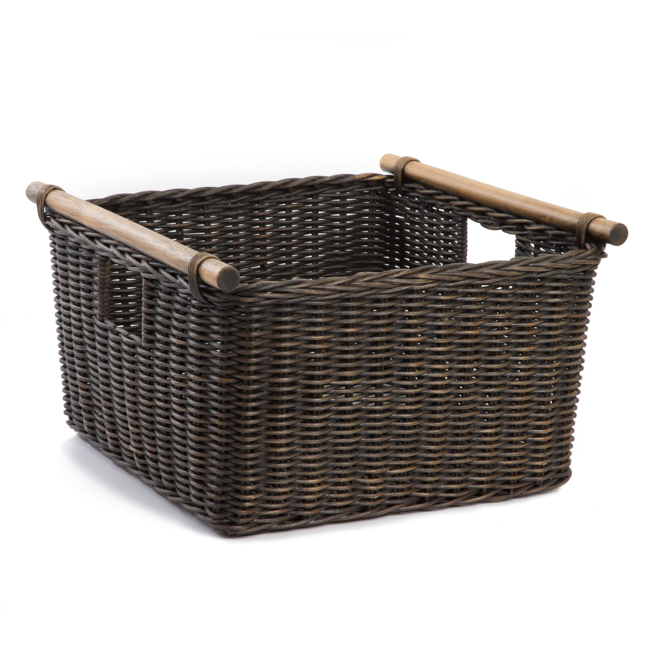 Buy The Basket Lady Deep Pole Handle Wicker Storage Basket, Large, 15