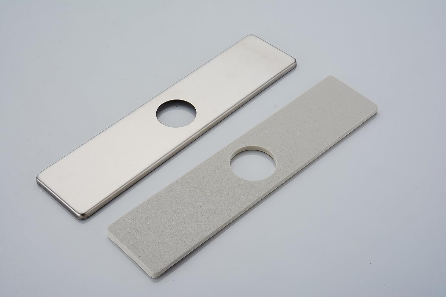BWE Square 10 Inch Kitchen Sink Faucet Hole Cover Deck Plate Escutcheon Brushed Nickel - - 