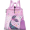 WAWSAM Gym Drawstring Backpack String Bag - 15” x 17” Sports Gym Bag for Kids Waterproof Swimming Beach Shopping Yoga Bag