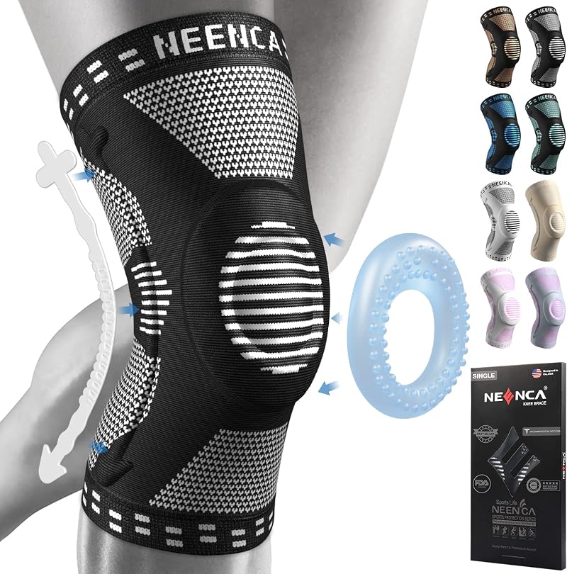NEENCA Professional Knee Brace Patella Gel Pad Side Stabilizers