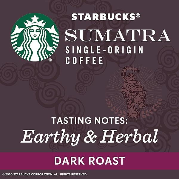 STARBUCKS SUMATRA DARK ROAST SINGLE CUP COFFEE FOR KEURIG BREWERS,0.42 OUNCE (PACK OF 24)