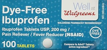 Amazon Com Walgreens Ibuprofen Tablets Color Free And Dye Free 100 Ea Health Personal Care
