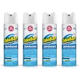 OdoBan Ready-to-Use 360-Degree Continuous Spray Disinfectant and Harsh Aroma Eliminator, Fabric and Air Freshener, 4 Pack, 14.6 Ounces Each, Fresh Linen Scent