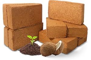 9 Pack Coco Coir Bricks for Plants, 100% Natural Organic Compressed Coconut Fiber, pH Balanced & Low EC, High Nutrient Coco S