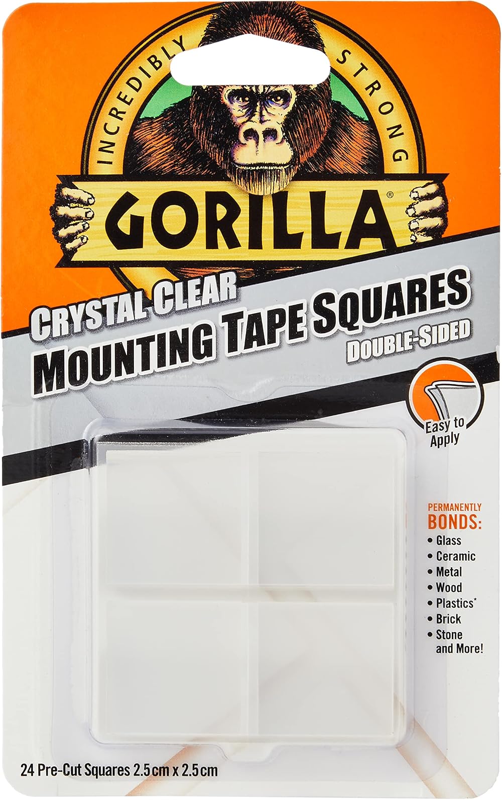 Gorilla Mounting Tape Squares Crystal Clear 1 Pack Brand Gorilla