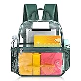 Mildbeer Small Clear Backpack, Stadium Approved 12x12x6 Clear Backpack for Women with 2 Bottle Holders for Festival Concert Sports Events