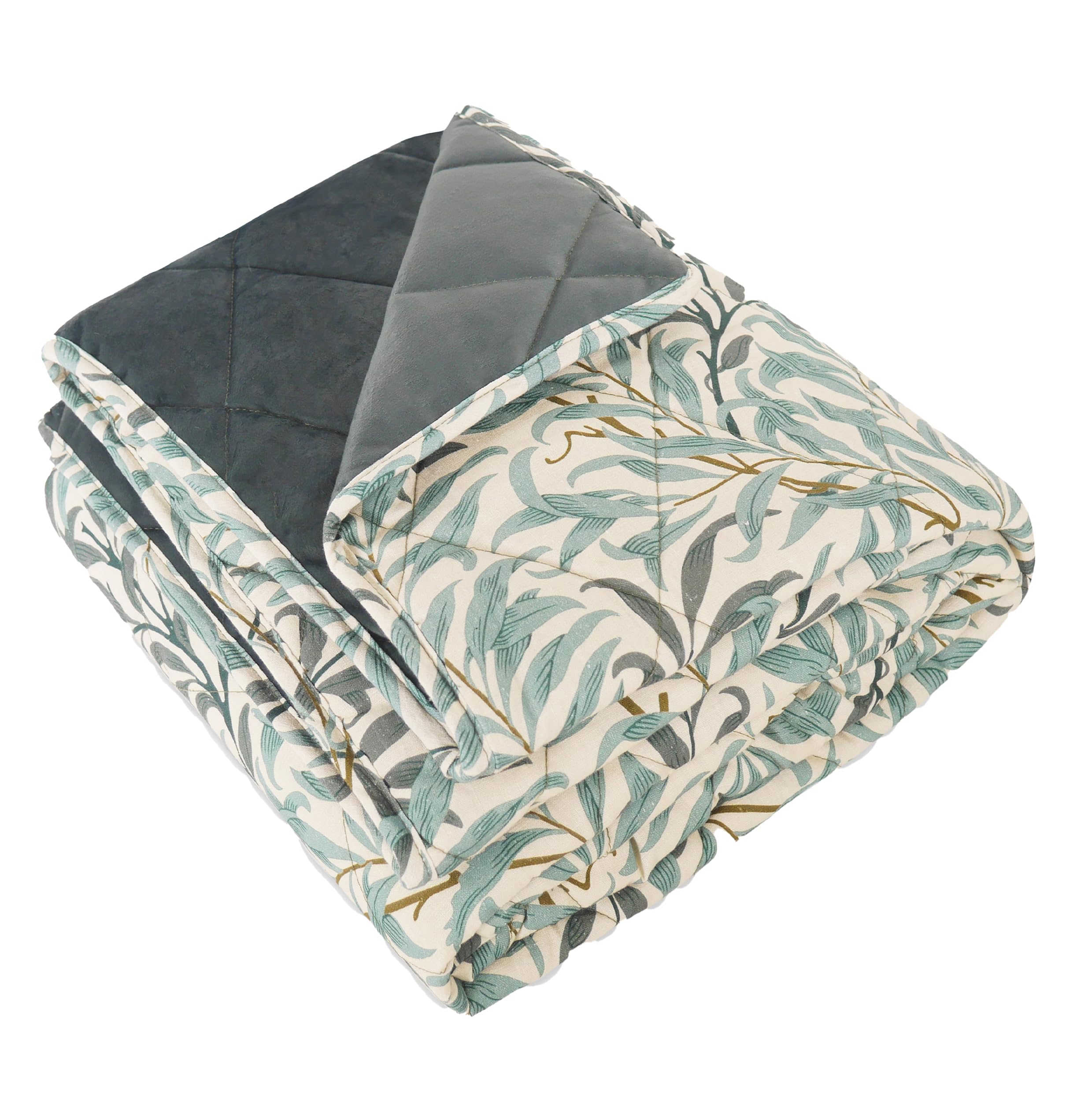 Rosewood x Morris & Co. Willow Boughs Pet Blanket for Dogs and Cats, 150 x 100 cm, Ivory/Green, Dog Blanket/Throw with Soft Velvet Reverse, Easy-Care, Luxury William Morris Print