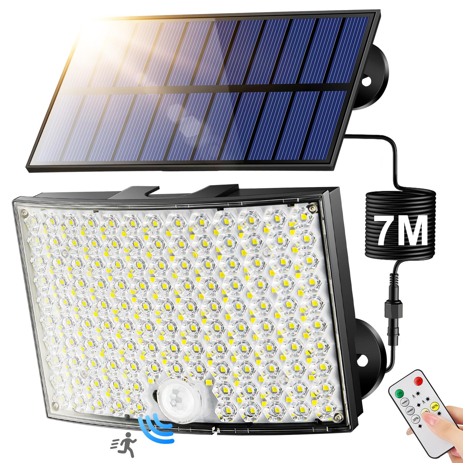 Photo 1 of Solar Flood Lights Outdoor, [268LED/7M/5modes] Solar Motion Lights Outdoor, Remote Solar Lights Outdoor Solar Lights, 2200mAh Solar Outdoor Lights, IP65 Solar Lights Outdoor Waterproof for Garage,Yard