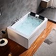 Empava Whirlpool Bathtub 71 Inch,2 Person Whirlpool Tubs With 16 Jets,Jetted Bathtub,Acrylic SPA Bath Tub,Hydro Massage Bathtub With Right Drain,3-Side Apron,White