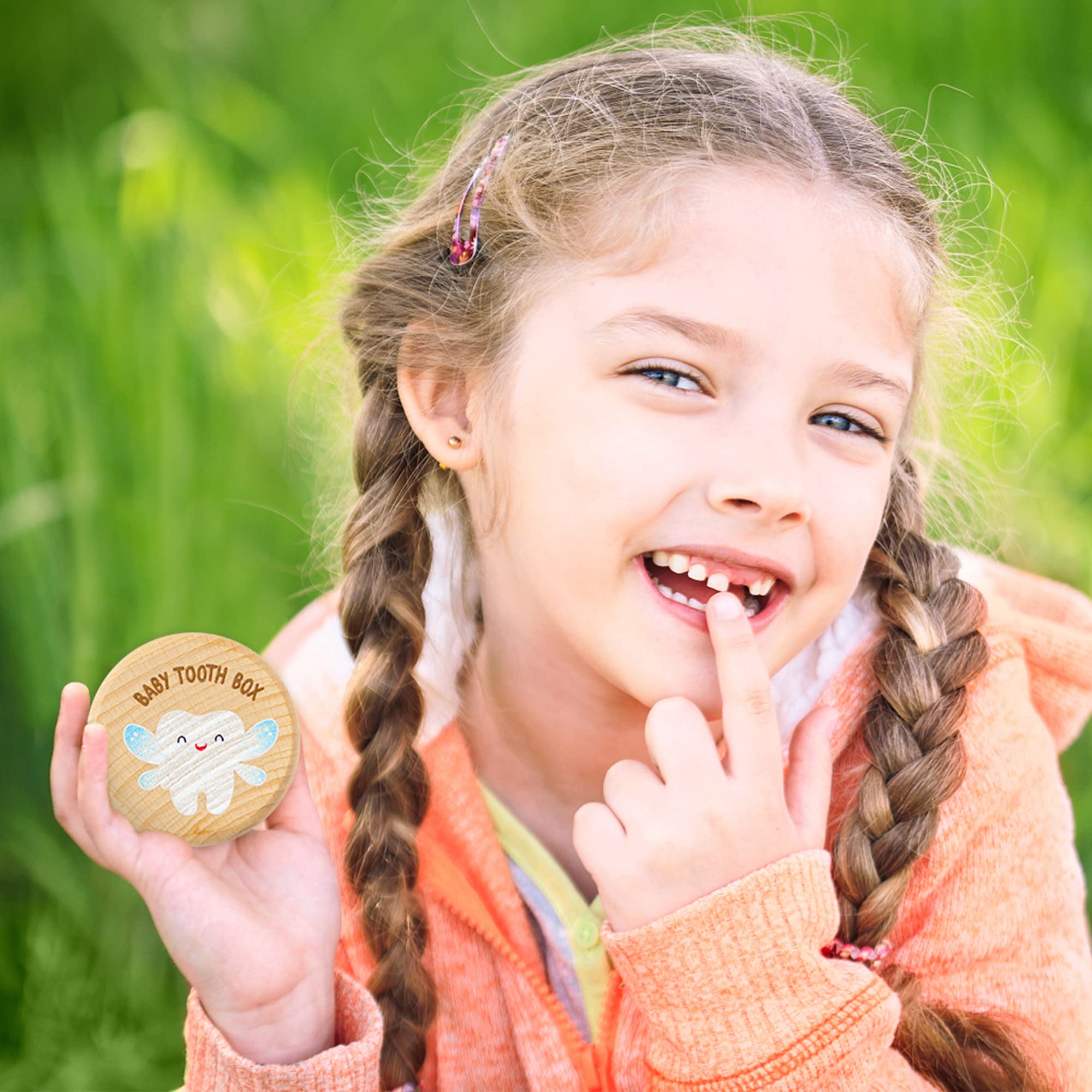 2Pcs Baby Keepsake Box for First Tooth and Curl, Wooden Tooth Fairy Box to Place Under Pillow Cute Haircut Keepsake Holder Baby Toddler Baby Shower Birthday Gift Boy Girl