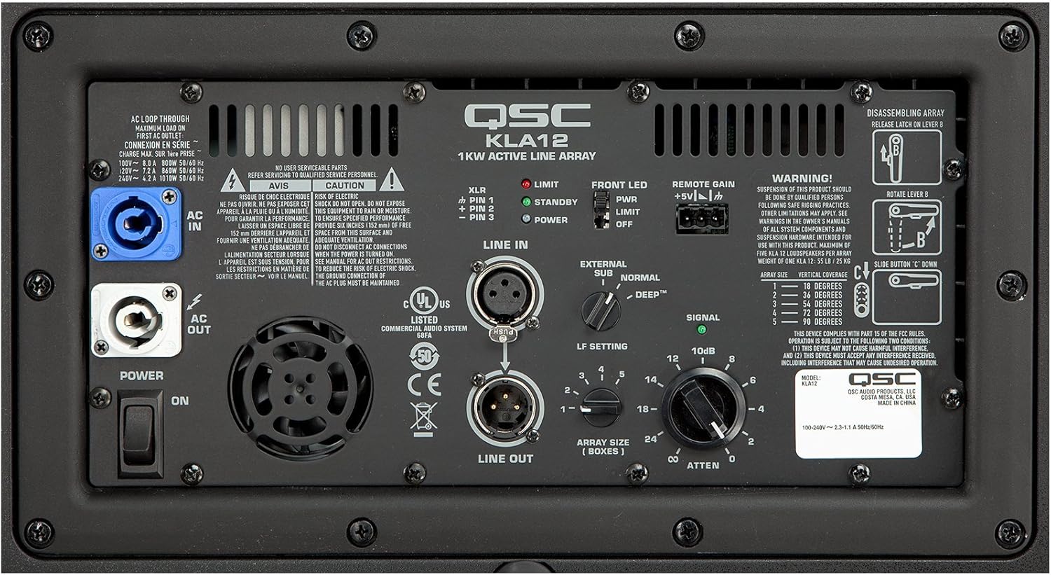 qsc powered line array speakers