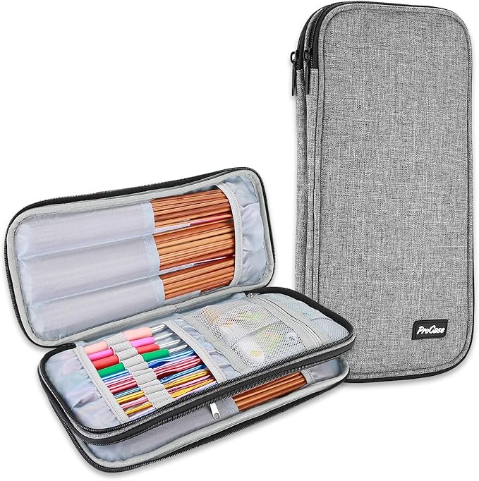 ProCase Knitting Needles Case (up to 11 Inches), Travel Organizer