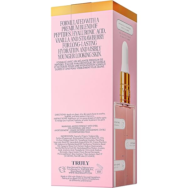 TRULY BEAUTY SOFT SERVE AFTER SHAVE OIL | HYDRATING TREATMENT FOR INGROWNS & IRRITATION | PEPTIDES, HYALURONIC ACID & STRAWBERRY EXTRACT | SOOTHES & SMOOTHS SKIN | STRAWBERRY VANILLA SCENT (3.1 FL OZ)
