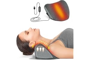 BETOVIN Heated Neck Stretcher for Pain Relief - Neck and Shoulder Relaxer Graphene Heated Cervical Traction Device Neck Pillow Corrector Chiropractic for TMJ Pain Relief and Cervical Spine Alignment