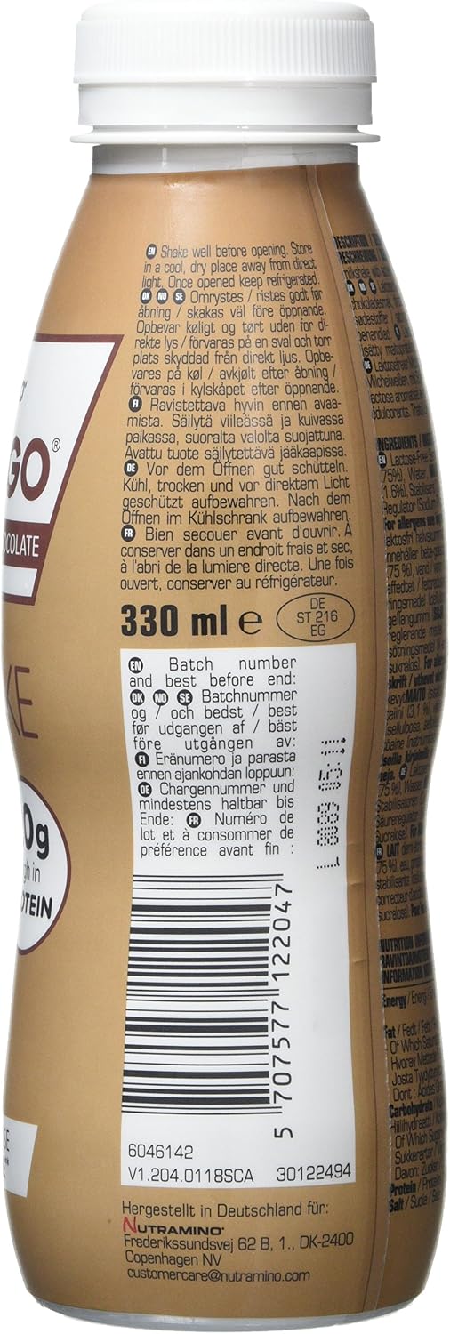 Nutramino Nutra-Go Milkshake, Chocolate, 12 x 330ml - Image 3