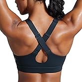 CRZ YOGA Butterbreeze Criss Cross Back Sports Bras for Women - V Neck Adjustable Straps Padded Workout Training Crop Top