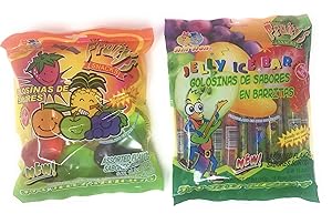 2 Packs Of Fruity's Jelly Candies - 1 Jelly Ice Bar and 1 Jelly Fruit Shaped Candies, Bundle of 2
