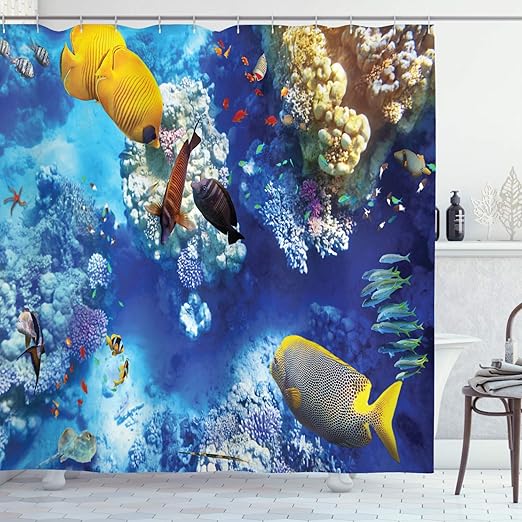Amazon Com Ambesonne Ocean Decor Collection Wild Underwater Sea