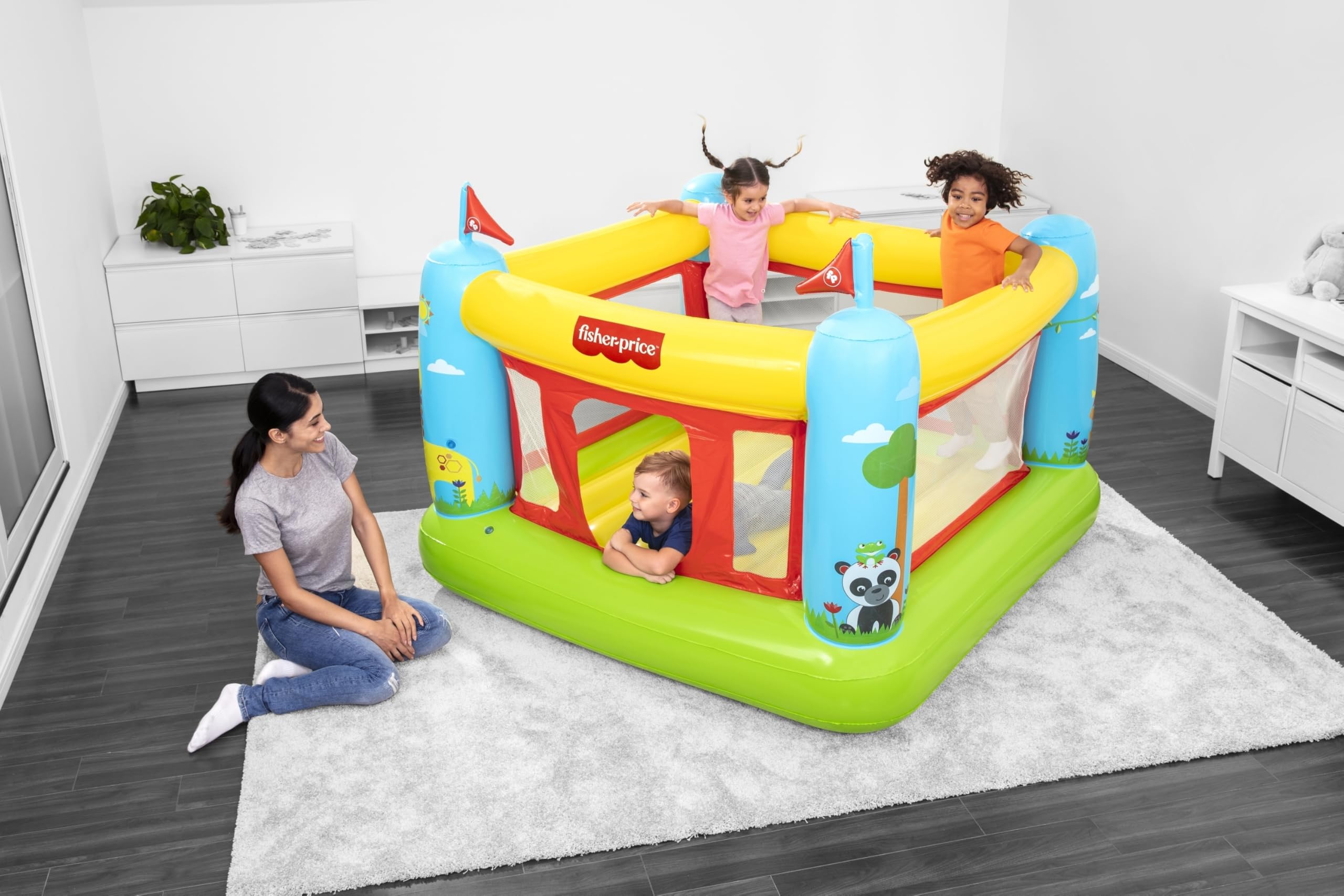 Fisher-Price Bouncetastic Inflatable Bouncer | Indoor and Outdoor Bounce House for Kids | Great for Ages 3+