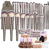 MAANGE Makeup Brushes 51 Pcs Makeup Kit, Multi-functional Makeup Tool Set with Makeup Brush Foundation Brush Make up Brushes Set Bag (Champagne)