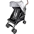 Summer Infant 3Dlite Tandem Folding Lightweight Back to Back Double Stroller with 5-Point Safety Harness for Infants and Toddlers, Black