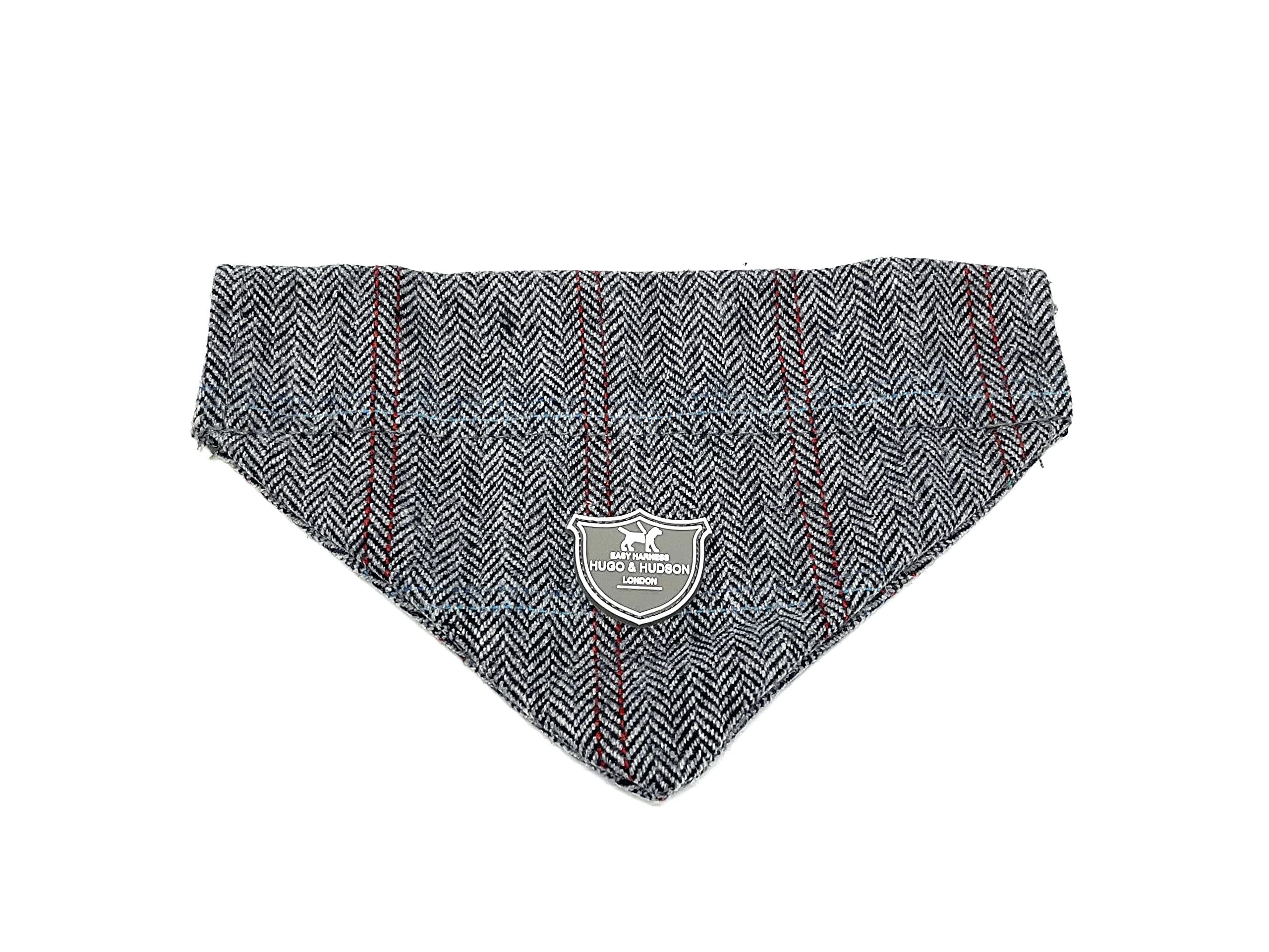 Hugo & Hudson Herringbone Dog Bandana, Medium, Navy