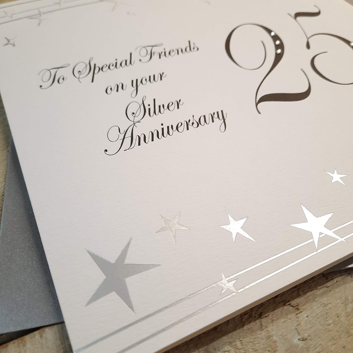 WHITE COTTON CARDS Large Big Twist Range, Special Friends On Your Silver 25" Handmade 25th Anniversary Card, XF25S - Image 4
