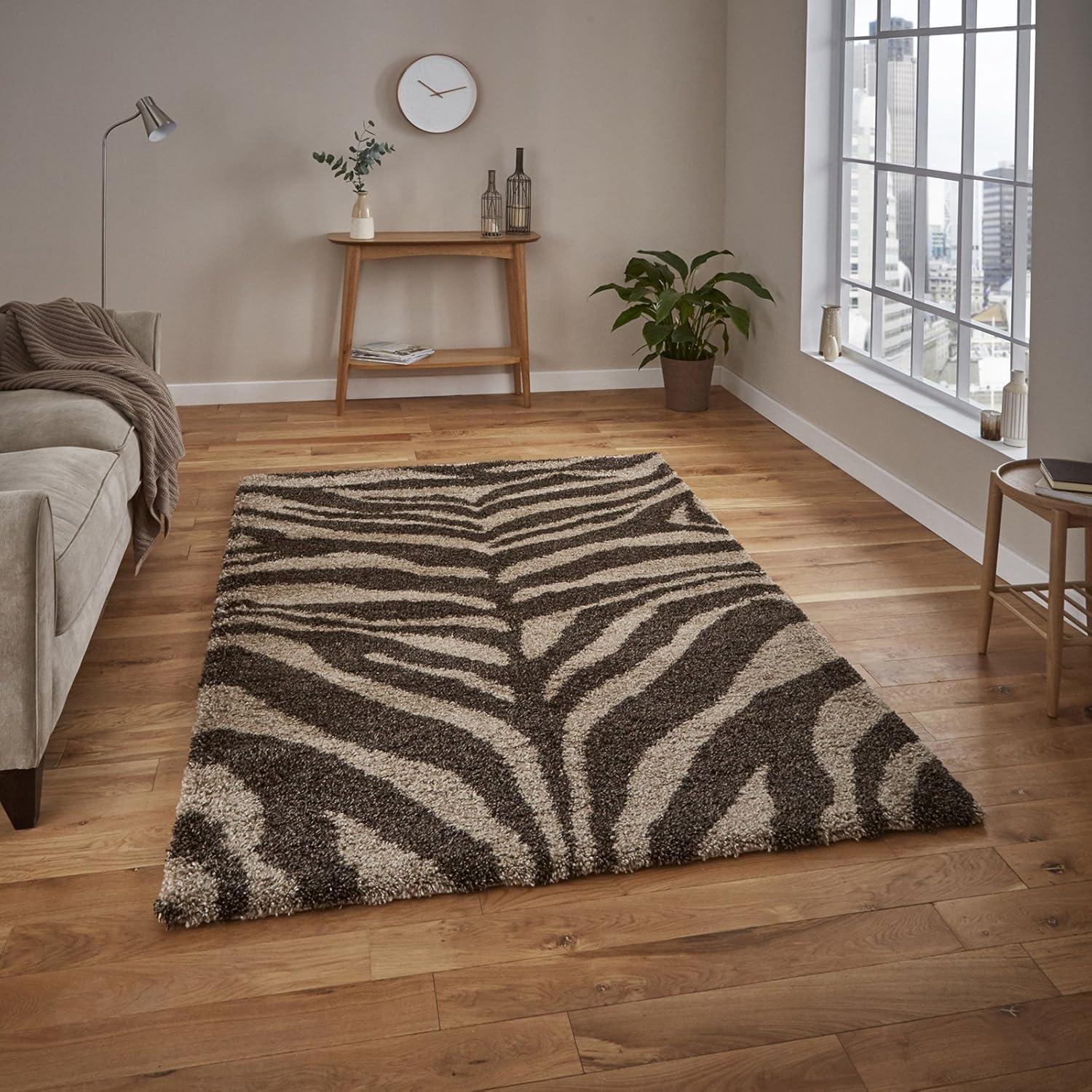 HomeLinenStore Contemporary Animal Print Design Tufted Lounge Shaggy