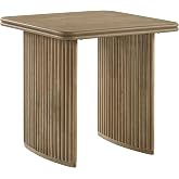 Coaster Adina 24-Inch Square End Table, Distressed Light Brown 722857 | Bullnose tabletop edge, Rubberwood with ash veneer, Floor levelers, Convenient table surface beside a sofa or accent chair