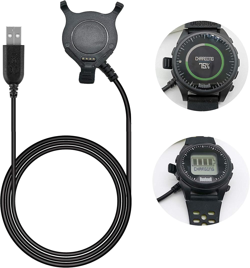 VFAN Charger Cable Cord Clip for Bushnell Excel Neo Ion 1/2 Golf GPS Watch Black