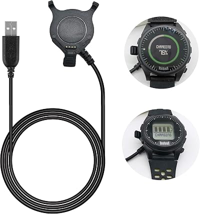 VFAN Charger Cable Cord Clip for Bushnell Excel Neo Ion 1/2 Golf GPS Watch Black