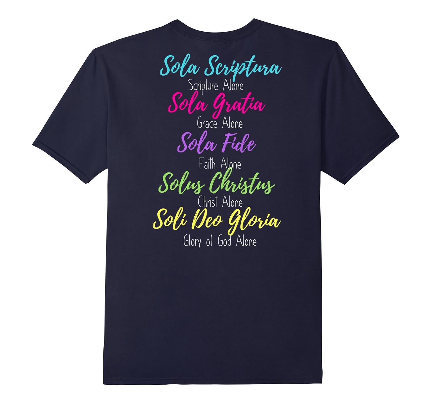 Women's Five 5 Solas Reformation Day Christian T Shirt-Rose