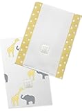 SwaddleDesignsBaby Burpies, Set of 2 Cotton Burp Cloths, Yellow Safari Fun