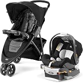Chicco Viaro Travel System, Viaro Quick-Fold Stroller with KeyFit 30 Infant Car Seat and Base, Apex/Black