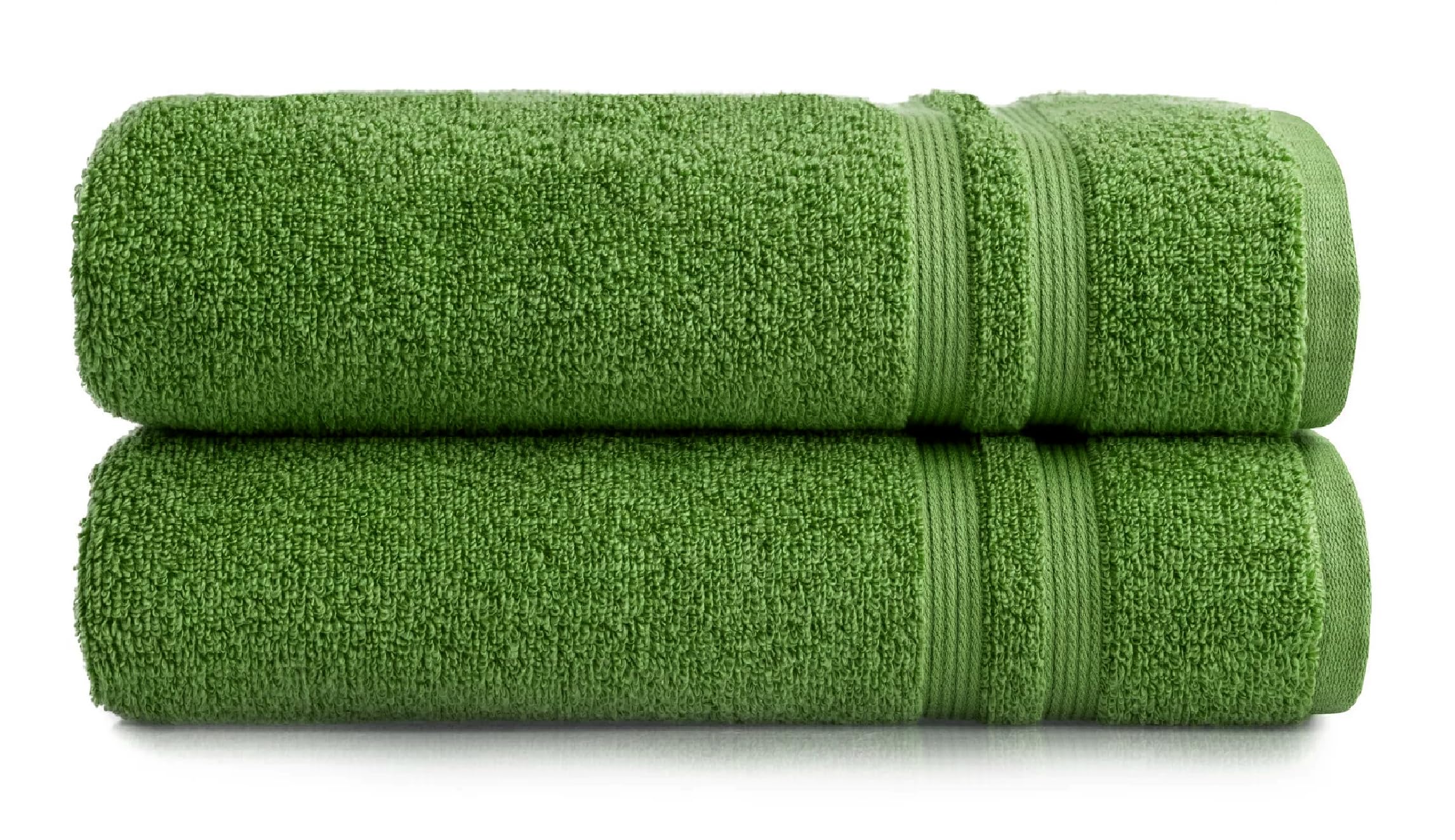 Opel Tex Pack of 2 Jumbo Bath Sheets -75 x 150 cm -100% Cotton 500GSM Super Absorbent Quick Dry Big Bath Sheet Bathroom Towels Set (Lime Green)