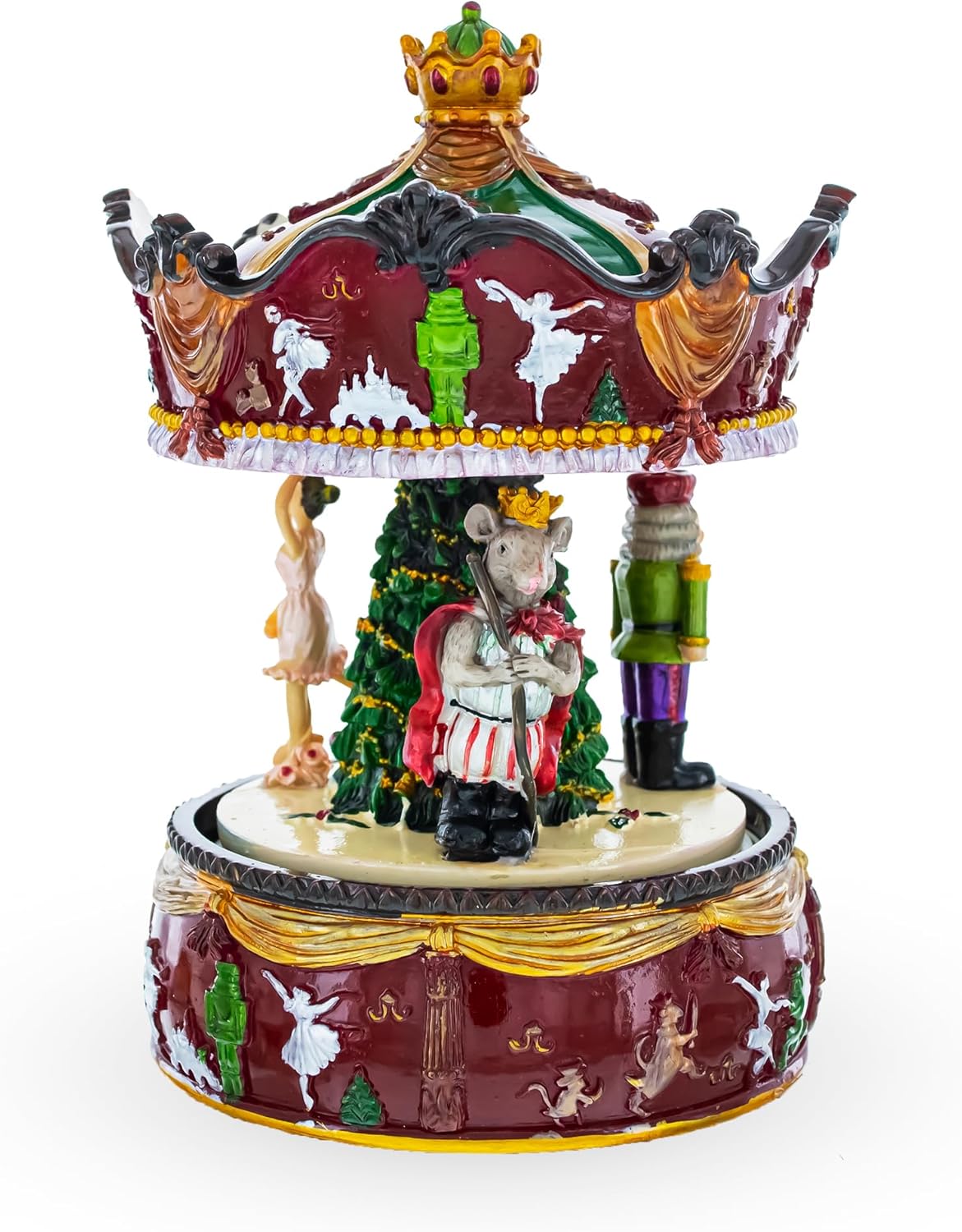 Nutcrackers - Enchanted Carousel Waltz: Musical Rotating Carousel with Ballerina and Nutcracker