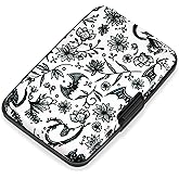 Mayski Credit Card Holder, RFID Blocking, Aluminum Alloy Hard Case, Small Mini Business Metal Wallet for Women Men, Bat