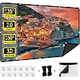 120'' Projector Screen XINLEMY Anti-Light Projection Screen 4K HD White High Gain Movie Screen with 160° View Angle Indoor Back Absorbs Light Fast Setup for Home Theater Family Party
